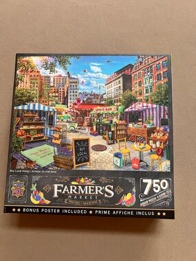 Farmer's Market 750-Piece Jigsaw Puzzle — Colorful Market Scene